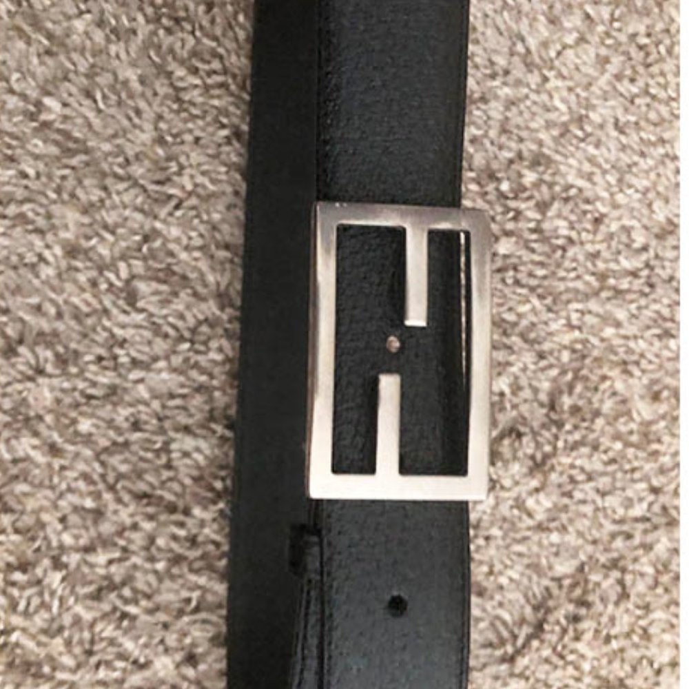 Fendi Baguette black leather belt